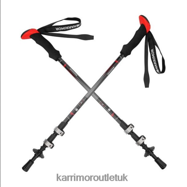 Karrimor Boots UK - Accessories Karrimor Carbon Walking Poles Black/Red Men R04TL0202