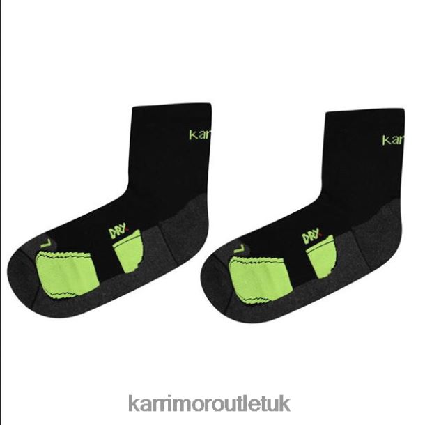 Karrimor Boots UK - Accessories Karrimor Dri Skin 2 Pack Running Socks Black/Fluo Men R04TL027