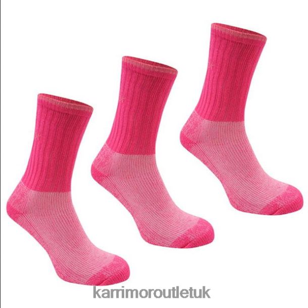 Karrimor Boots UK - Accessories Karrimor Heavyweight Boot Socks 3 Pack Pink Women R04TL0115