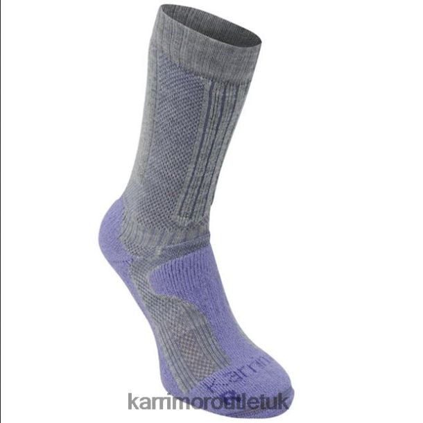 Karrimor Boots UK - Accessories Karrimor Merino Fibre Midweight Walking Socks Grey/Lilac Women R04TL0121