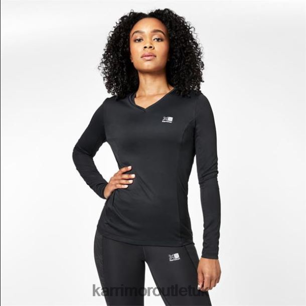 Karrimor Boots UK - Clothing Karrimor Long Sleeve Running T-Shirt Black Women R04TL021