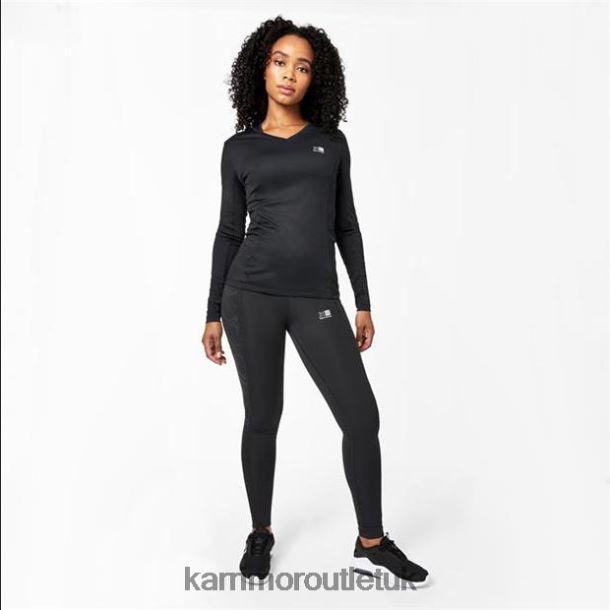 Karrimor Boots UK - Clothing Karrimor Long Sleeve Running T-Shirt Black Women R04TL021