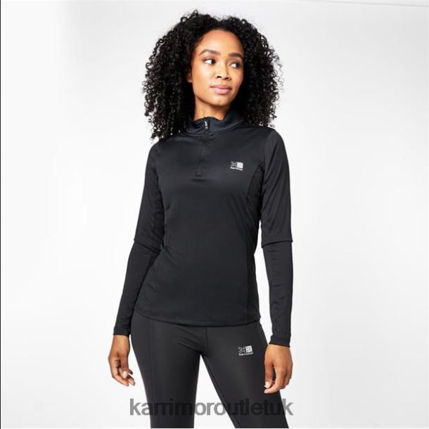 Karrimor Boots UK - Clothing Karrimor Quarter Zip Long Sleeve Top Black Women R04TL012