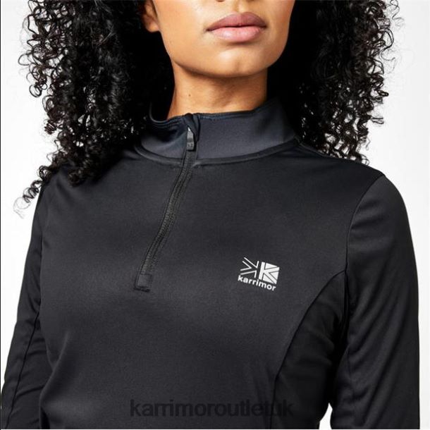 Karrimor Boots UK - Clothing Karrimor Quarter Zip Long Sleeve Top Black Women R04TL012