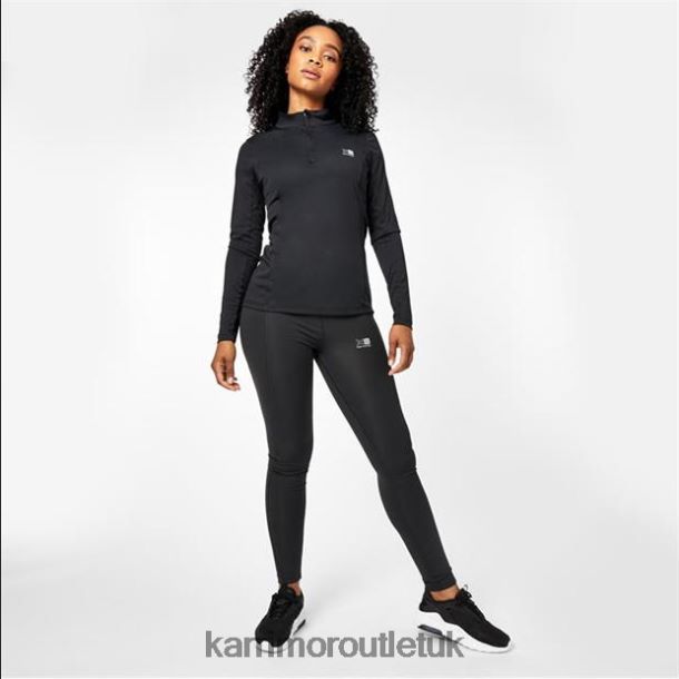 Karrimor Boots UK - Clothing Karrimor Quarter Zip Long Sleeve Top Black Women R04TL012