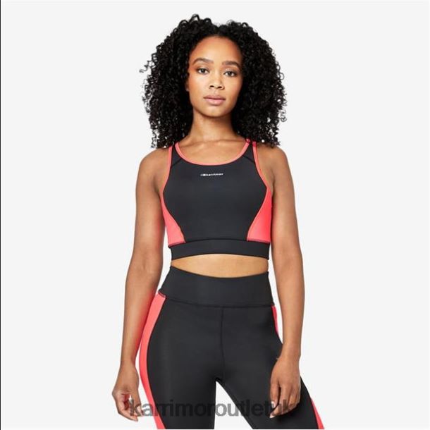 Karrimor Boots UK - Clothing Karrimor Tempo Sports Bra Black/Pink Women R04TL033