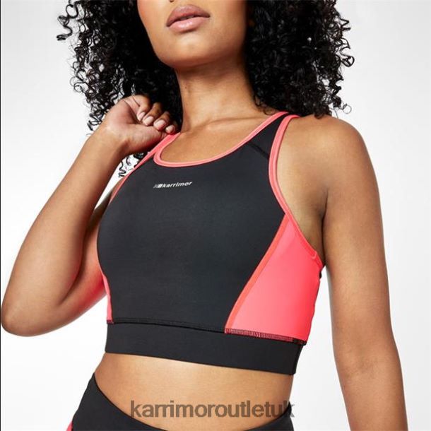 Karrimor Boots UK - Clothing Karrimor Tempo Sports Bra Black/Pink Women R04TL033