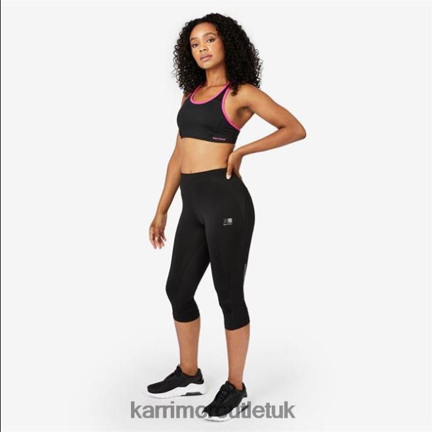 Karrimor Boots UK - Clothing Karrimor Tempo Sports Bra Black/Pink Women R04TL033