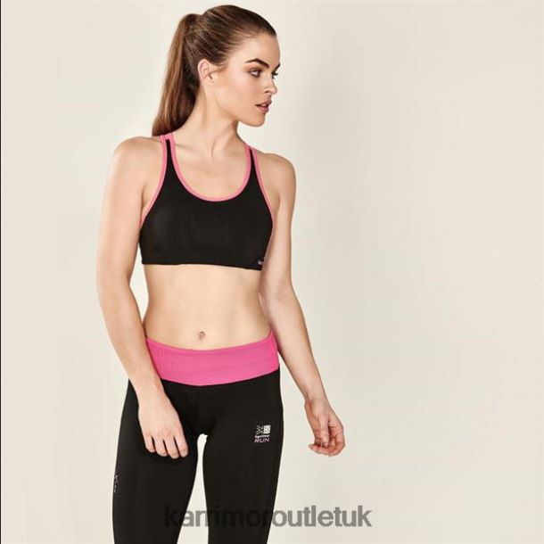 Karrimor Boots UK - Clothing Karrimor Tempo Sports Bra Black/Pink Women R04TL033