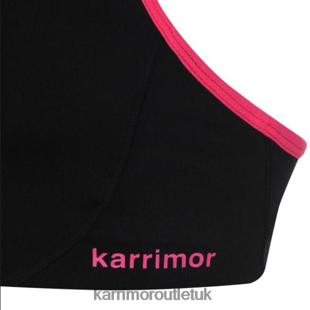 Karrimor Boots UK - Clothing Karrimor Tempo Sports Bra Black/Pink Women R04TL033