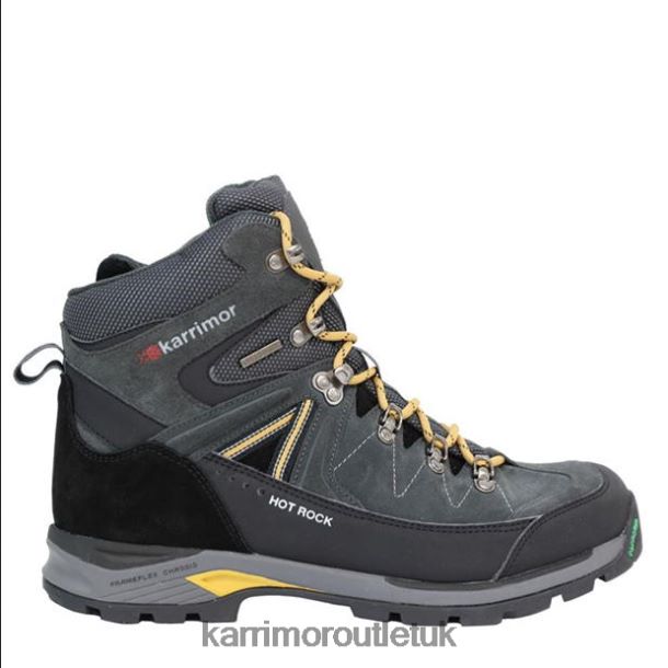 Karrimor Boots UK - Footwear Karrimor Hot Rock Walking Boots Charcoal/Yellow Men R04TL076