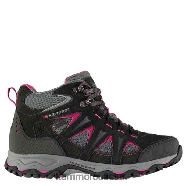 Karrimor Boots UK - Footwear Karrimor Mount Mid Walking Boots Black/Pink Women R04TL088