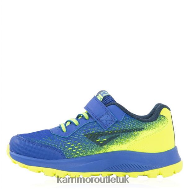 Karrimor Boots UK - Footwear Karrimor Tempo Trail Running Trainers Blue/Lime Boys R04TL0280