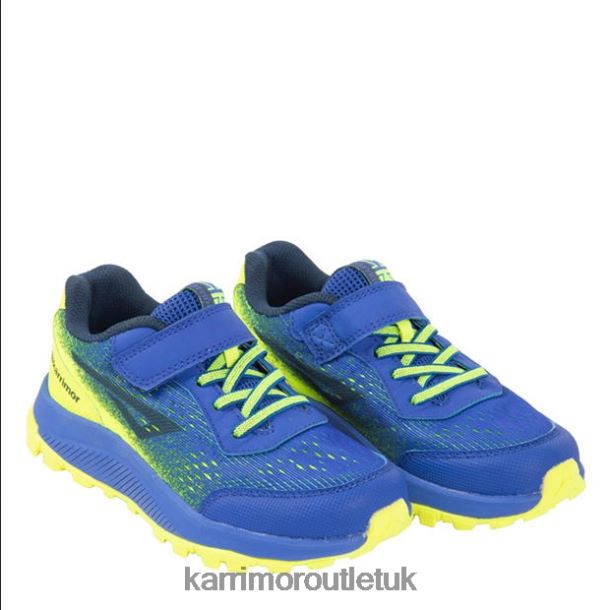 Karrimor Boots UK - Footwear Karrimor Tempo Trail Running Trainers Blue/Lime Boys R04TL0280