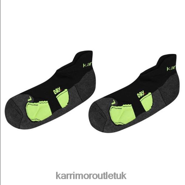 Karrimor Sandals UK - Accessories Karrimor 2 Pack Running Socks Black/Fluo Men R04TL029