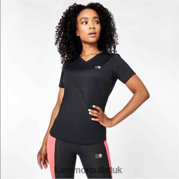 Karrimor Sandals UK - Clothing Karrimor Short Sleeve Run T-Shirt Black Women R04TL032