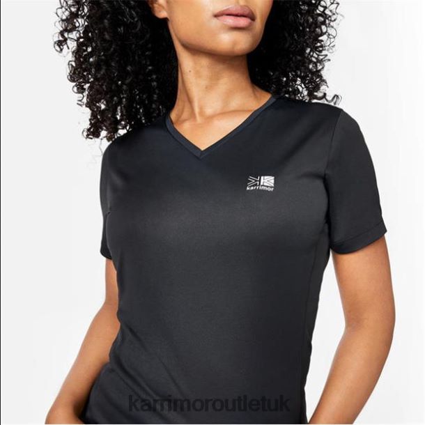 Karrimor Sandals UK - Clothing Karrimor Short Sleeve Run T-Shirt Black Women R04TL032