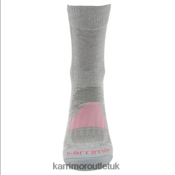 Karrimor Sandals UK - Clothing Karrimor Walking Sock 2 Pack Grey/Pink Junior R04TL0117