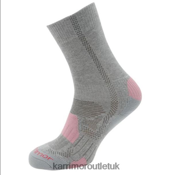 Karrimor Sandals UK - Clothing Karrimor Walking Sock 2 Pack Grey/Pink Junior R04TL0117