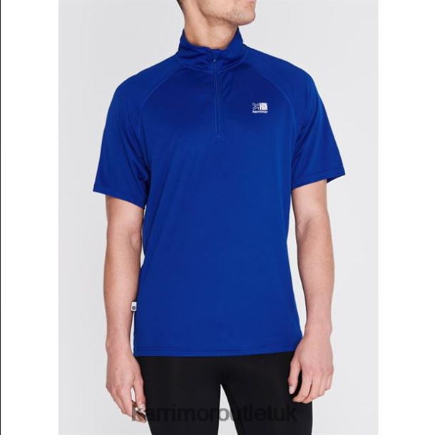 Karrimor Sandals UK - Clothing Karrimor Zipped Short Sleeved T Shirt Classic Blue Men R04TL020