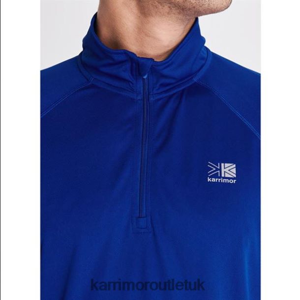 Karrimor Sandals UK - Clothing Karrimor Zipped Short Sleeved T Shirt Classic Blue Men R04TL020