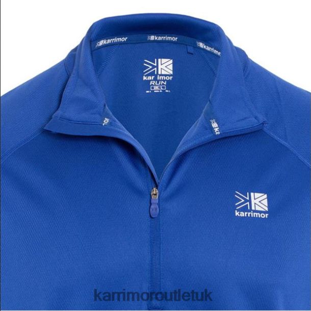 Karrimor Sandals UK - Clothing Karrimor Zipped Short Sleeved T Shirt Classic Blue Men R04TL020