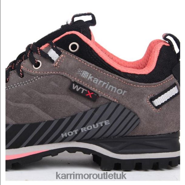 Karrimor Sandals UK - Footwear Karrimor Hot Route Waterproof Walking Shoes Charcoal/Coral Women R04TL099