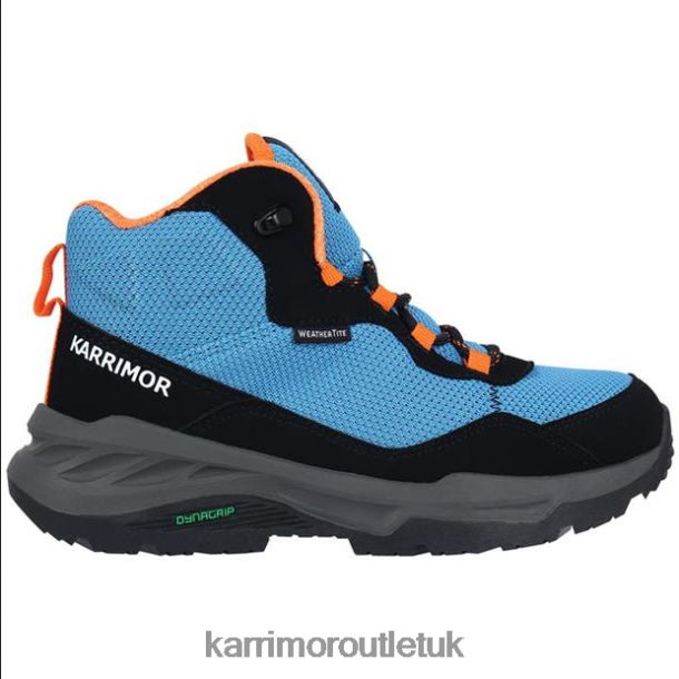 Karrimor Sandals UK - Footwear Karrimor Verdi Mid Walking Boots Blue/Orange Kids R04TL0285