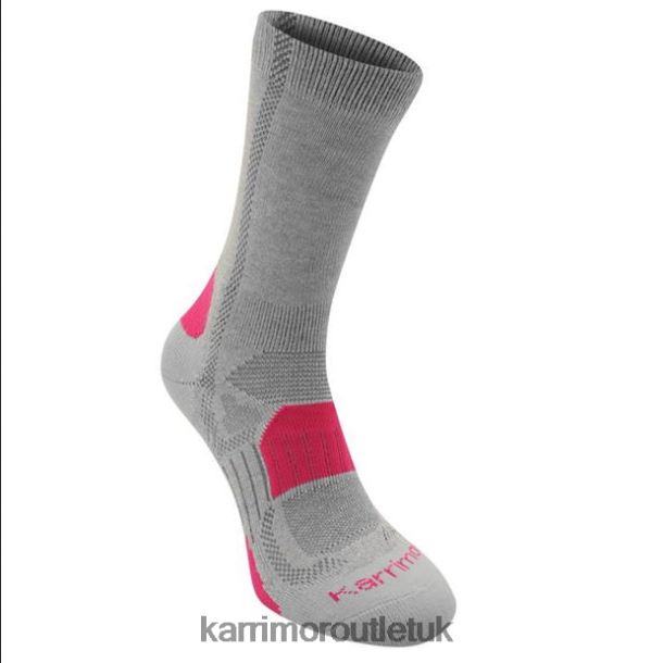 Karrimor UK - Accessories Karrimor Walking Socks 2 Pack Ligh Grey Fusch Women R04TL0116