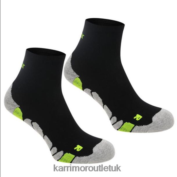 Karrimor UK - Clothing Karrimor Dri 2 pack socks Black/Fluo Junior R04TL043