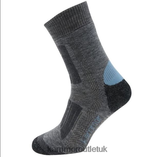 Karrimor UK - Clothing Karrimor Trekking Sockss Grey/Sky Junior R04TL0119