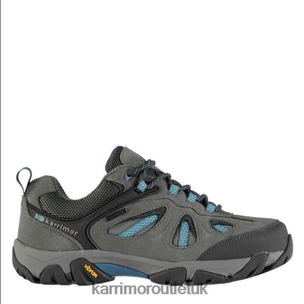 Karrimor UK - Footwear Karrimor Aspen Low Waterproof Walking Shoes Charcoal/Blue Women R04TL0101